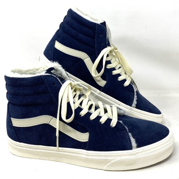 VANS Sk8-Hi Cozy Hug Skate Shoes Suede Faux Fur Navi Men’s Casual VN0005U9JDU - Picture 3 of 10